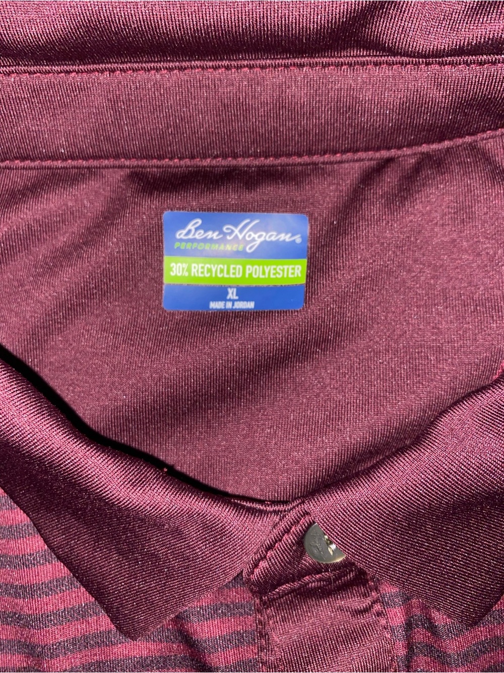 Hogan Men’s Polo in Burgundy and Dark Burgundy Stripes - Picture 3 of 5